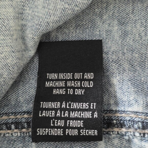 Suko Jeans Denim Jacket Women L Blue Acid Wash Floral Embroidery Stretch Y2K - Picture 13 of 16